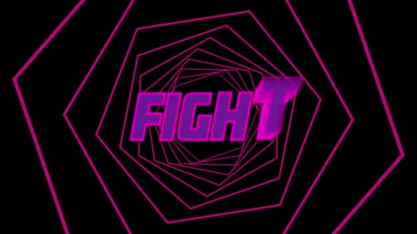 Animation Fight Tunnel Made Hexagons Black Background Video Games Communication — Stockvideo