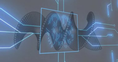 Karanlık arka planda tıbbi veri işleme ve işlemci soketinin animasyonu. Küresel tıp, teknoloji, veri işleme ve dijital arayüz kavramı dijital olarak oluşturulmuş video.