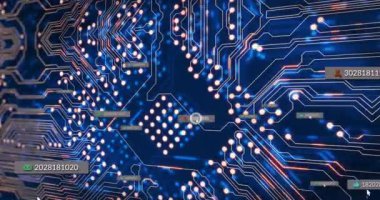 Sosyal medya simgelerinin işlemci soketi üzerinde canlandırılması. Dijital olarak oluşturulmuş küresel bağlantılar, veri işleme ve dijital arayüz kavramı.