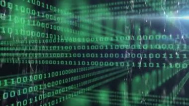 Siyah arkaplanda veri işleme ve şekillerin animasyonu. küresel iş ve dijital arayüz kavramı dijital olarak oluşturulmuş video.