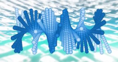 Beyaz arka planda tıbbi veri işleme animasyonu. Küresel tıp, teknoloji, veri işleme ve dijital arayüz kavramı dijital olarak oluşturulmuş video.