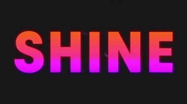 Hareket eden neon şekillerin üzerindeki parlak metnin animasyonu. Sosyal medya ve dijital arayüz konsepti dijital olarak oluşturulmuş video.