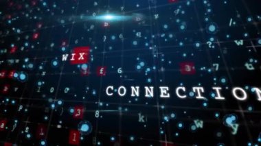 Animation of connections, virus scanning and dots on green background. Network, connections and science concept digitally generated video.