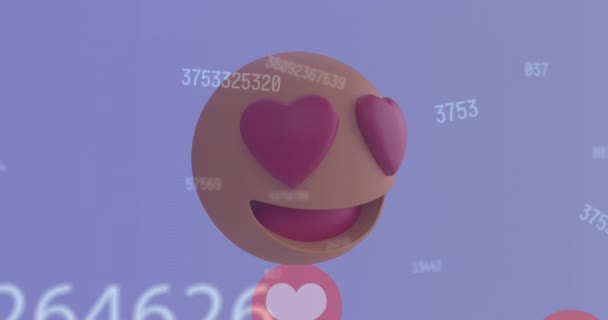 Animation Social Media Icons Data Processing Purple Background Social Media — Stok video