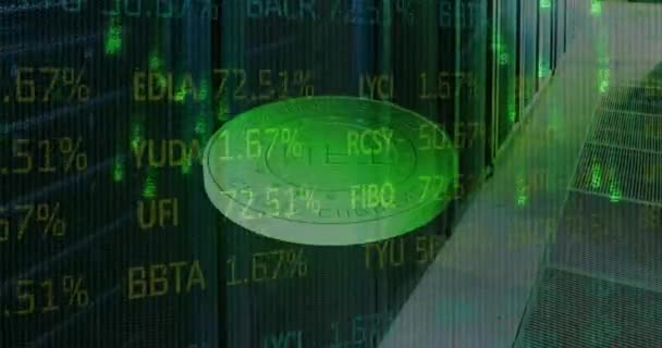 Animation Coins Nft Financial Graphs Data Servers Network Finance Economy — Vídeo de Stock