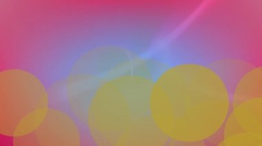 Pembe arka planda hareket eden sarı noktaların animasyonu. Renk, şekil ve hareket konsepti dijital olarak oluşturulmuş video.