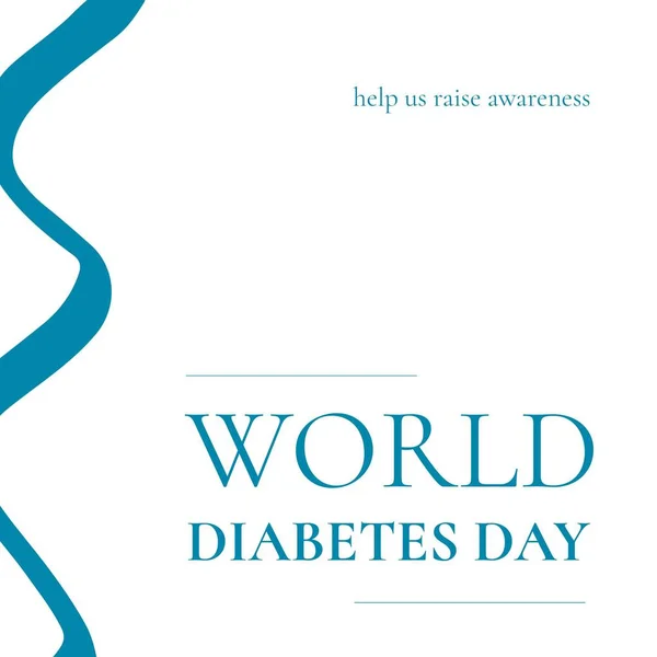 Composition World Diabetes Day Ribbon White Background Diabetes Day Celebration — Fotografia de Stock