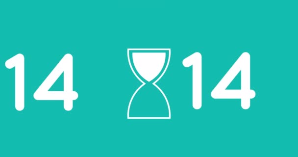 Animation Hourglass Numbers Green Background Time Numbers Concept Digitally Generated — 图库视频影像