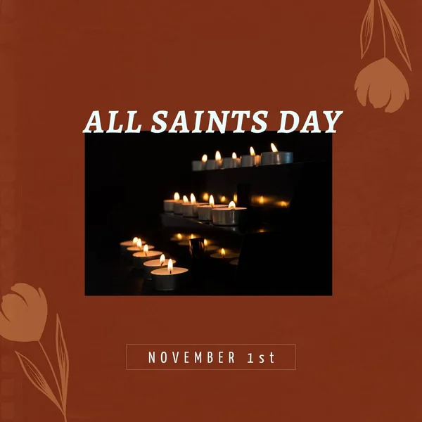 Composition All Saints Day Text Candles All Saints Day Religion — 图库照片