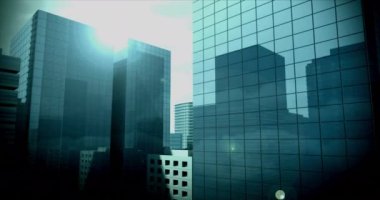 Animation of stronger together text and data processing over cityscape. Social media and communication concept digitally generated video.