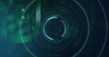 Sunucu odasında tarama ve veri işleme animasyonu. küresel iş ve dijital arayüz kavramı dijital olarak oluşturulmuş video.