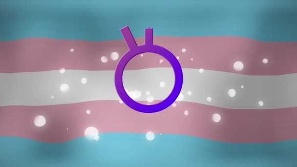 Animation Non Binary Symbol Dots Striped Flag Lgbt Sexual Minority — Αρχείο Βίντεο