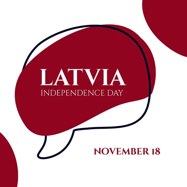 Composition of latvia independence day text over spots and shapes. Latvia independence day and celebration concept digitally generated image.