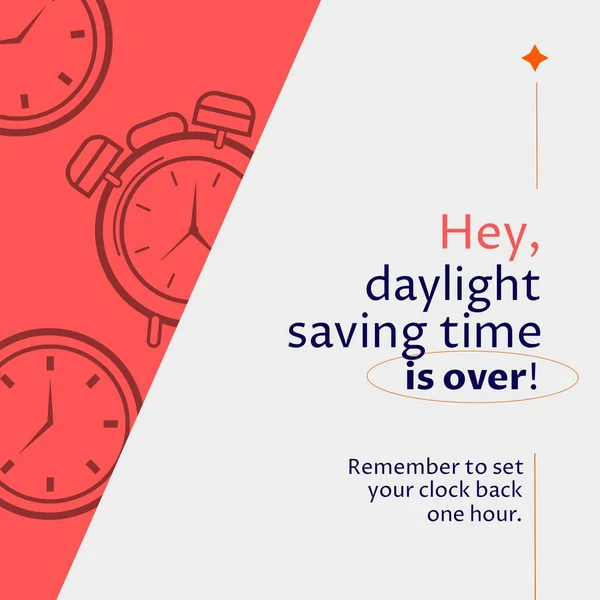 Composition End Daylight Saving Time Text Clocks End Daylight Saving — Stockfoto