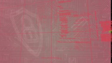 Siyahla işlenmiş şekil ve veri işleme animasyonları. Küresel finans ve ticari başarı kavramı dijital olarak oluşturulmuş görüntü.