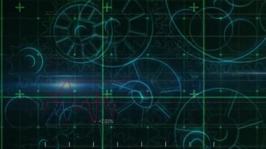 Siyah dijital ekrandaki bağlantılar üzerine grafiklerin ve finansal verilerin animasyonu. Finans, ekonomi ve dijital arayüz kavramı dijital olarak oluşturulmuş video.