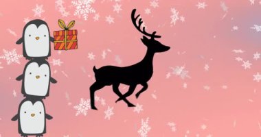 Dijital insan animasyonu üzerinden tıbbi veri işleme animasyonu. Noel kış geleneği ve dijital olarak üretilen video konsepti.