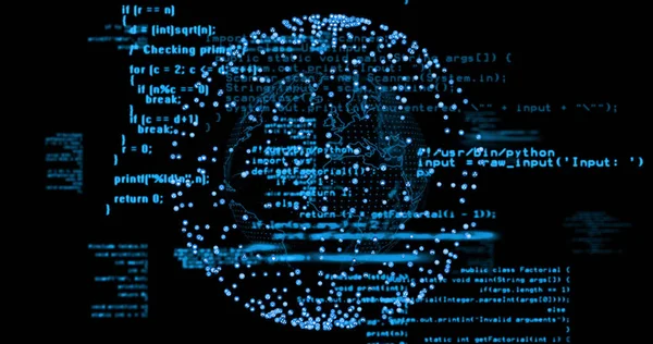 Image Network Connections Data Processing Spinning Globe Global Connections Digital — Stock Fotó