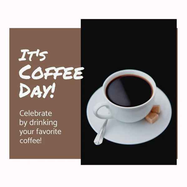 Image Its Coffee Day Cup Coffee Cake Coffee Beverage Breakfast — Φωτογραφία Αρχείου