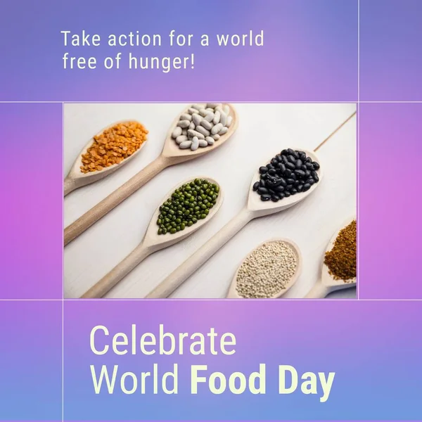 Image Celebrate World Food Day Spoons Spices Food Nutrition Spices — Photo