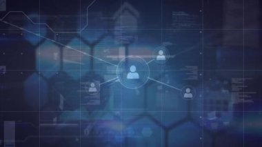 Donanma geçmişi üzerinden bağlantı ve veri ağının animasyonu. Dijital olarak oluşturulan küresel ağ, bağlantılar ve teknoloji konsepti.