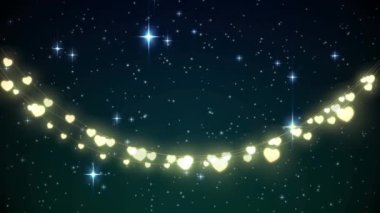 Siyah arka planda neşeli ve yıldızların canlandırması. Noel, kış ve kutlama konsepti dijital olarak oluşturulmuş video.