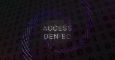Erişimler üzerinden veri işleme animasyonu reddedildi. Küresel iş ve dijital arayüz kavramı dijital olarak oluşturulmuş video.