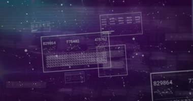 Karanlık arka planda veri işleme ve bağlantı ağının animasyonu. Bulut hesaplama kavramı dijital olarak oluşturulmuş video.
