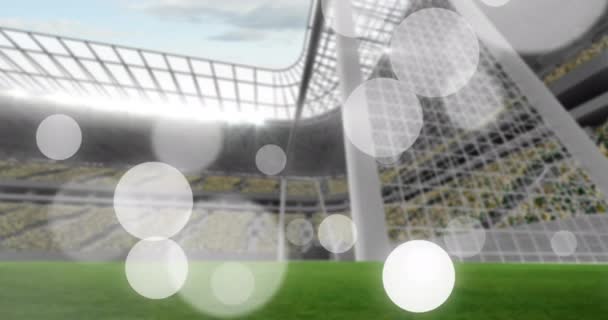 Animation Failing Spots Glowing Lights Football Stadium World Cup Soccer — Stockvideo