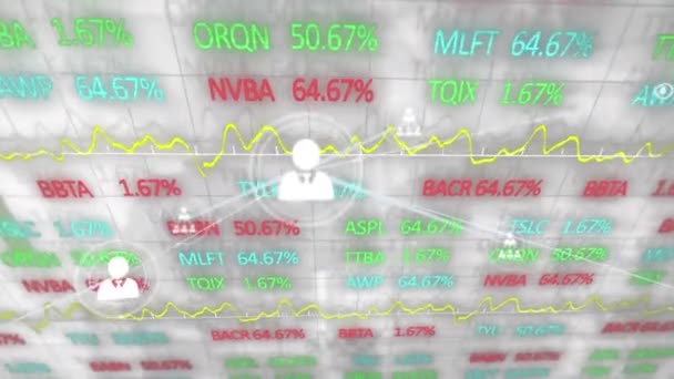 Animation Financial Data Processing Moving Cogs Global Business Digital Interface — ストック動画