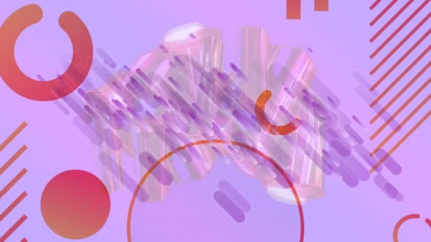 Анимация Движущихся Фигур Синем Фоне Абстрактная Концепция Фонового Цифрового Интерфейса — стоковое видео