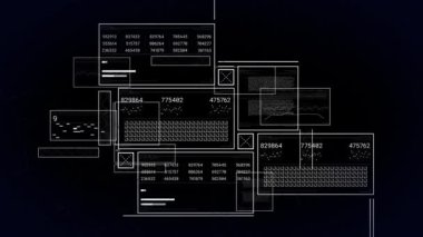 Veri işleme üzerinde şekillerin canlandırılması. Küresel iş ve dijital arayüz kavramı dijital olarak oluşturulmuş video.