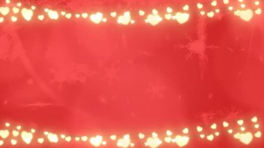 Yılbaşı süslemelerinin üzerine düşen kar animasyonu. Noel, kış, gelenek ve kutlama konsepti dijital olarak oluşturulmuş video.