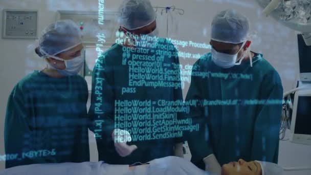 Animation Data Processing Team Surgeons Discussing Together Hospital Medical Healthcare — Videoclip de stoc