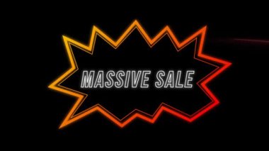 Konuşma baloncuğunun üstündeki devasa satış metninin animasyonu. Geçmişe dönük gelecek ve dijital arayüz kavramı dijital olarak oluşturulmuş video.