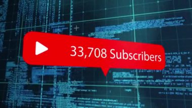 Veri işleme üzerine ortam simgesinin canlandırılması. Küresel iş ve dijital arayüz kavramı dijital olarak oluşturulmuş video.