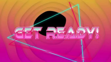 Şekiller üzerinde hazır metin animasyonu. Geçmişe dönük gelecek ve dijital arayüz kavramı dijital olarak oluşturulmuş video.