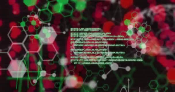 Animation Virus Cells Data Processing Global Medicine Digital Interface Concept — Stockvideo