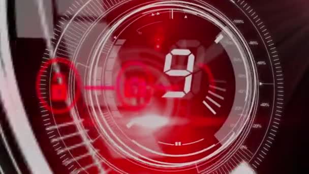 Animation Countdown Spots Media Icons Global Business Digital Interface Concept — Αρχείο Βίντεο