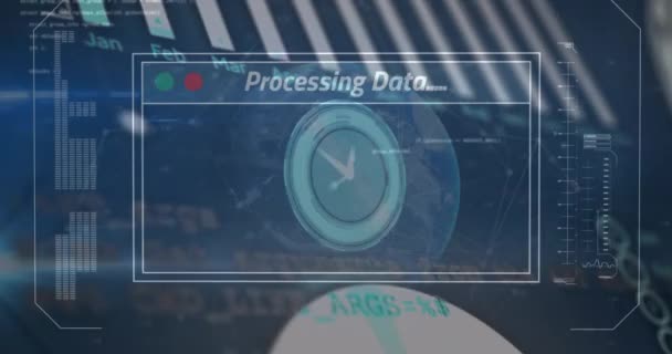 Animation Digital Screen Data Processing Eye Caucasian Woman Data Processing — 图库视频影像
