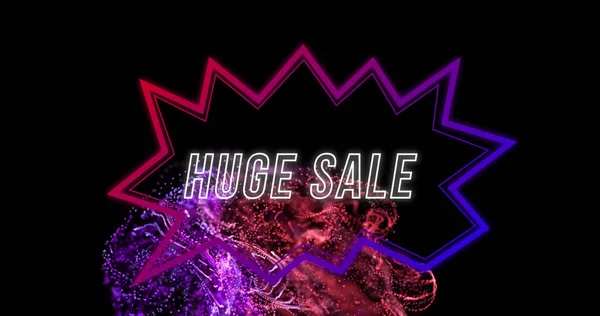 Image Huge Sale Red Smoke Black Background Shopping Sales Promotion — Stok Foto