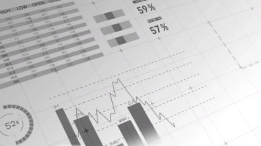 Oklar üzerinde veri işleme animasyonu. Küresel iş ve dijital arayüz kavramı dijital olarak oluşturulmuş video.