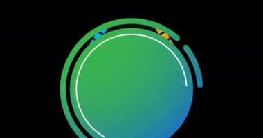 Animation of cherry icon over green gradient banner against black background. Organic food and nutrition concept