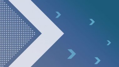 Mavi arka planda ok animasyonu. Küresel teknoloji ve dijital arayüz konsepti dijital olarak oluşturulmuş video.