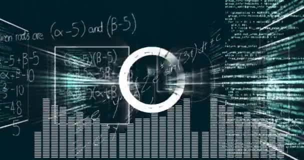Animation Math Formulas Graphs Circles Black Background Science Math Knowledge — Stockvideo