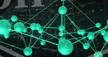 Animation of data processing over chemical formula. Global science and digital interface concept digitally generated video.