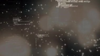 Animation of data processing and dots of light on black background. Data processing, computers and technology concept digitally generated video.