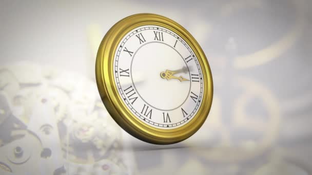 Animation Clock Roman Numerals Moving Clock Mechanism Time Passing Clocks — Video