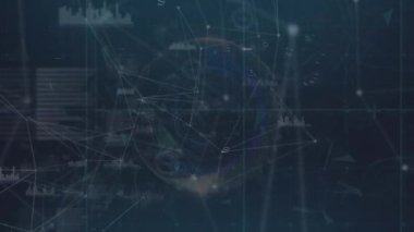Dünya üzerindeki bağlantı ağının animasyonu. küresel iş ve dijital arayüz kavramı dijital olarak oluşturulmuş video.