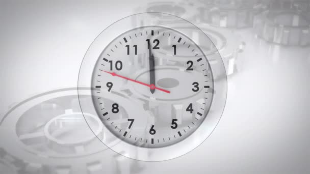 Animation Clock Moving Clock Mechanism Time Passing Clocks Mechanic Watchmaking — Video Stock